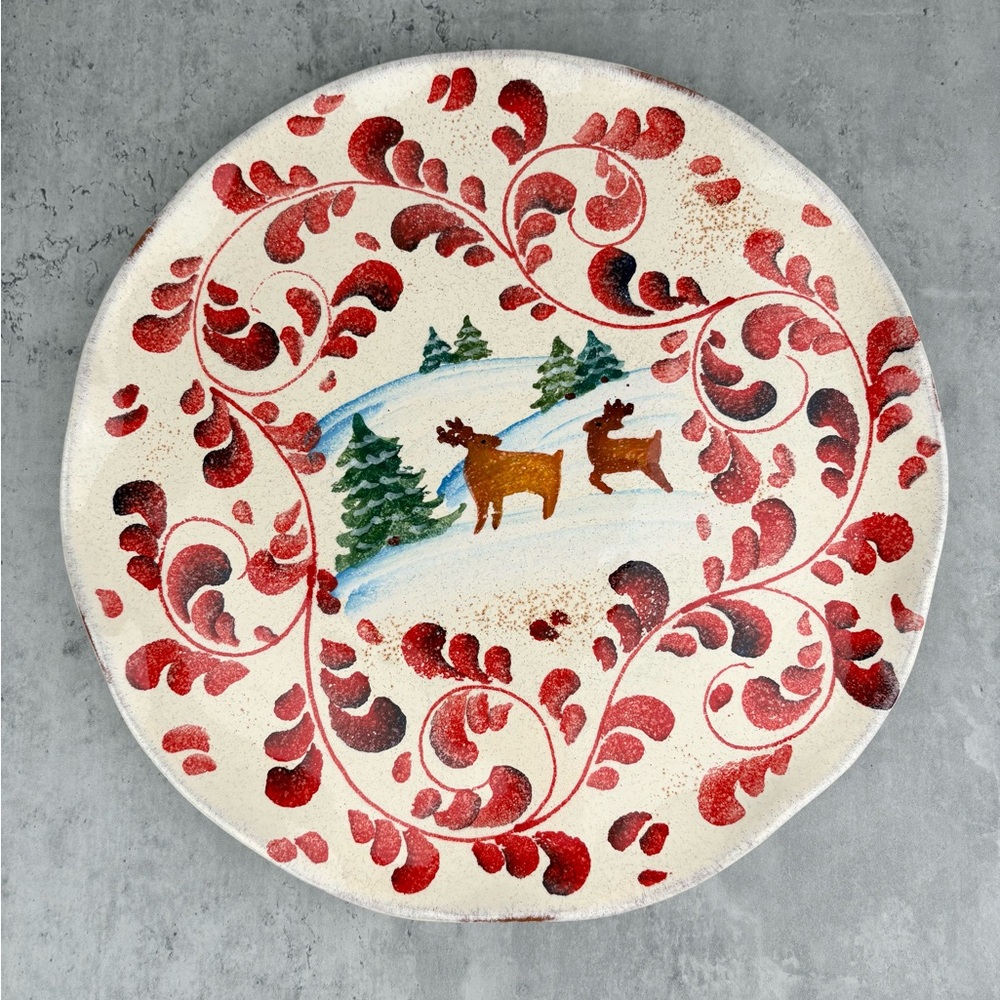 Modigliani Pottery Ceramic Hand Made Hand Painted Plate Platter Made In Italy